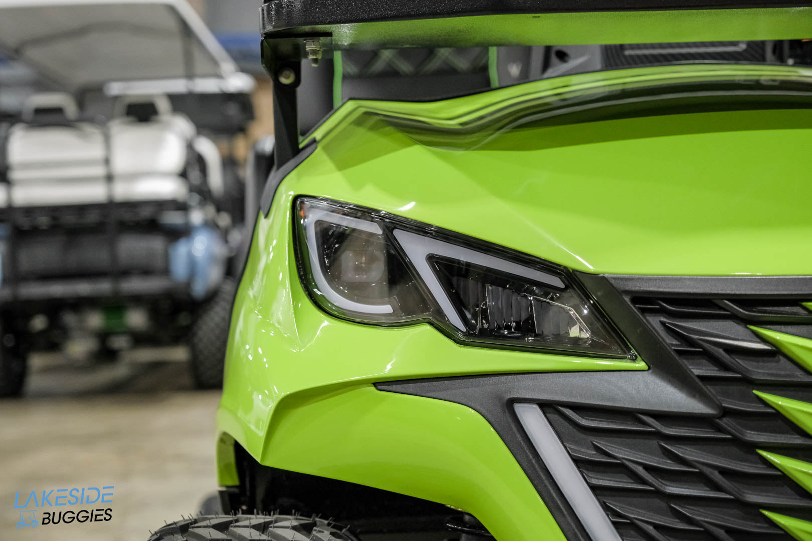 2025 VIBE EV - EV4  Lime Green 4 Forward Passenger Street Legal Golf Cart -  Vibe EV at LakesideBuggies.com