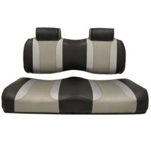 Lakeside Buggies MadJax® Tsunami Black–Liquid Silver w/ Silver Rush Club Car Precedent Front Seat Cushions (Years 2004-2011)- 10-207 MadJax Premium seat cushions and covers