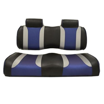 Lakeside Buggies MadJax® Tsunami Black–Liquid Silver w/ Freestyle Wave Club Car Front Seat Cushions- 10-204K MadJax Premium seat cushions and covers