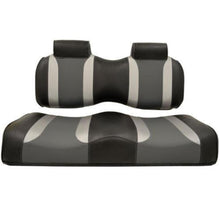 Lakeside Buggies MadJax® Tsunami Black–Liquid Silver w/ Lagoon Gray EZGO TXT/RXV Front Seat Cushions- 10-237 MadJax Premium seat cushions and covers