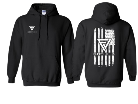 Mens Fleet Lithium Pull Over Hoodie - Black Fleet Lithium Apparel undefined