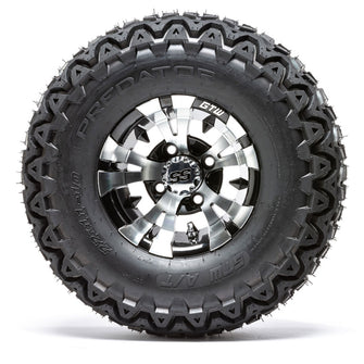 Lakeside Buggies 10” GTW Vampire Black and Machined Wheels with 22” Predator A/T Tires – Set of 4- A19-336 GTW Tire & Wheel Combos