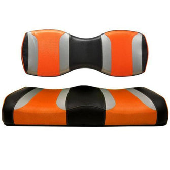 Lakeside Buggies MadJax® Tsunami Black W/ Liquid Silver Rush & Orange Wave Rear Seat Covers (Years Genesis 250 / 300)- 10-229 MadJax Premium seat cushions and covers