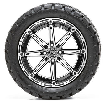 Lakeside Buggies 14” GTW Element Black and Machined Wheels with 22” Timberwolf Mud Tires – Set of 4- A19-410 GTW Tire & Wheel Combos