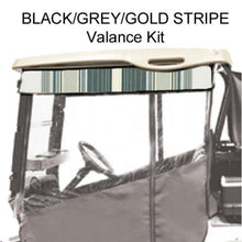 Lakeside Buggies Red Dot Chameleon Valance With Black/Grey/Gold Stripe Sunbrella Fabric For Yamaha Drive2 (Years 2017-Up)- 64033 RedDot Valances