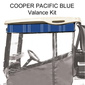 Lakeside Buggies Red Dot Chameleon Valance With Cooper Pacific Blue Sunbrella Fabric For Yamaha Drive2 (Years 2017-Up)- 64040 RedDot Valances
