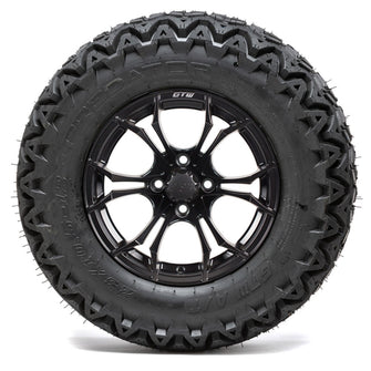 Lakeside Buggies 12” GTW Spyder Black and Machined Wheels with 23” DOT Predator A/T Tires – Set of 4- A19-386 GTW Tire & Wheel Combos