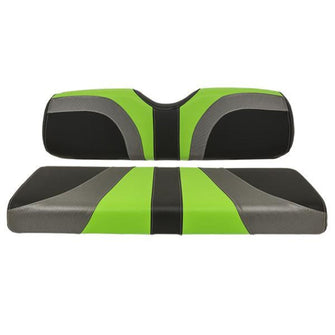 Lakeside Buggies RedDot® Blade Rear Seat Covers for MadJax® Genesis 150 Seat Kits – Lime Green / Charcoal Gear / Black Carbon Fib- 10-313 MadJax Premium seat cushions and covers