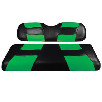 Lakeside Buggies MadJax® Riptide Black/Lime Cooler Green Two-Tone Yamaha G29/Drive Front Seat Covers (Years 2008-Up)- 10-189 MadJax Premium seat cushions and covers