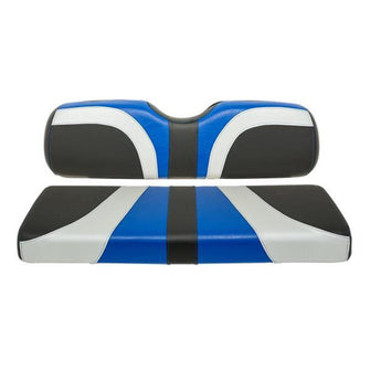 Lakeside Buggies RedDot® Blade Rear Seat Covers for MadJax® Genesis 150 Seat Kits – Alpha Blue / Silver / Black Carbon Fiber- 10-289 MadJax Premium seat cushions and covers