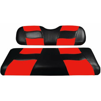 Lakeside Buggies MadJax® Riptide Black/Red Two-Tone Star Cart Front Seat Covers- 10-197 MadJax Premium seat cushions and covers