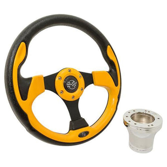 Lakeside Buggies Club Car Precedent Yellow Rally Steering Wheel Kit- 06-043 GTW Steering accessories