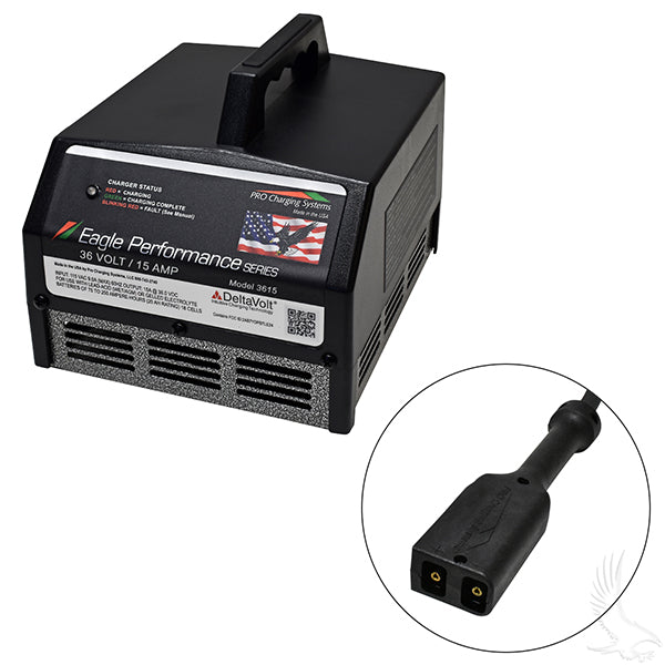 Lakeside Buggies Battery Charger, Eagle Performance Series, 36V-48V Auto Ranging Voltage 15A, PowerWise Plug- CGR-313 Lakeside Buggies NEED TO SORT