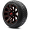 Lakeside Buggies MODZ 12" Mauler Glossy Black and Red with Ball Mill Wheels & Street Tires Combo- G1-5212-BBR STREET OPTION Modz Tire & Wheel Combos