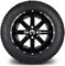 Lakeside Buggies MODZ 14" Assault Glossy Black with Ball Mill Wheels & Street Tires Combo- G1-5401-BB STREET OPTION Modz Tire & Wheel Combos