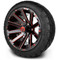 Lakeside Buggies MODZ 14" Mauler Glossy Black and Red with Ball Mill Wheels & Street Tires Combo- G1-5412-BBR STREET OPTION Modz Tire & Wheel Combos