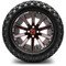 Lakeside Buggies MODZ 14" Mauler Glossy Black and Red with Ball Mill Wheels & Off-Road Tires Combo- G1-5412-BBR OFF-ROAD OPTION Modz Tire & Wheel Combos