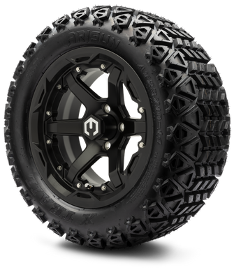 Lakeside Buggies MODZ® 14" Gladiator Matte Black Wheels with Spikes and Street Tires Combo- MATTE BLACK Modz Tire & Wheel Combos