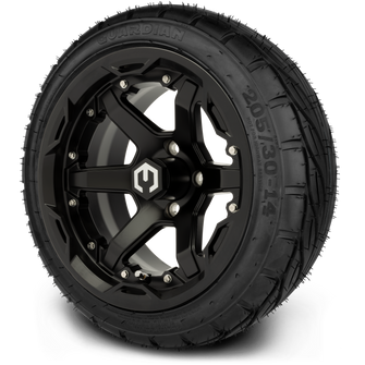 Lakeside Buggies MODZ® 14" Gladiator Matte Black Wheels with Spikes and Street Tires Combo- MATTE BLACK Modz Tire & Wheel Combos