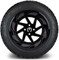 Lakeside Buggies MODZ 14" Fury Glossy Black with Ball Mill Wheels & Street Tires Combo- G1-5414-BB STREET OPTION Modz Tire & Wheel Combos