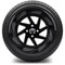 Lakeside Buggies MODZ 14" Fury Glossy Black with Ball Mill Wheels & Street Tires Combo- G1-5414-BB STREET OPTION Modz Tire & Wheel Combos