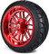 Lakeside Buggies MODZ 14" Mayhem Brushed Red with Ball Mill Wheels & Street Tires Combo- G1-5417-BRM STREET OPTION Modz Tire & Wheel Combos