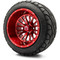 Lakeside Buggies MODZ 14" Assassin Brushed Red with Ball Mill Wheels & Street Tires Combo- G1-5423-BRM STREET OPTION Modz Tire & Wheel Combos