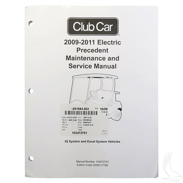 Lakeside Buggies Maintenance & Service Manual, Club Car Precedent Electric IQ and Excel 09-11- LIT-CC12 Lakeside Buggies NEED TO SORT