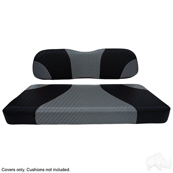 Lakeside Buggies RHOX Front Seat Cover Set, Sport Black Carbon Fiber/Gray Carbon Fiber, Club Car DS- SEAT-021BGCF-S-CV Rhox NEED TO SORT