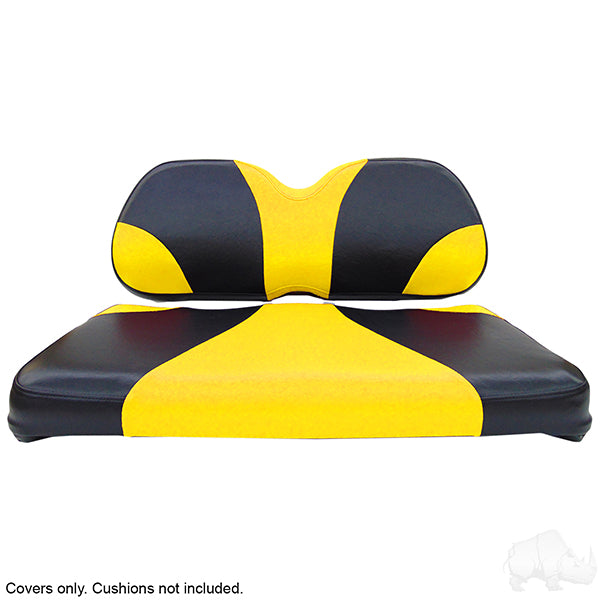 Lakeside Buggies RHOX Front Seat Cushion Set, Sport Black/Yellow, Club Car Tempo, Precedent 04+- SEAT-031BY-S-CV Rhox NEED TO SORT