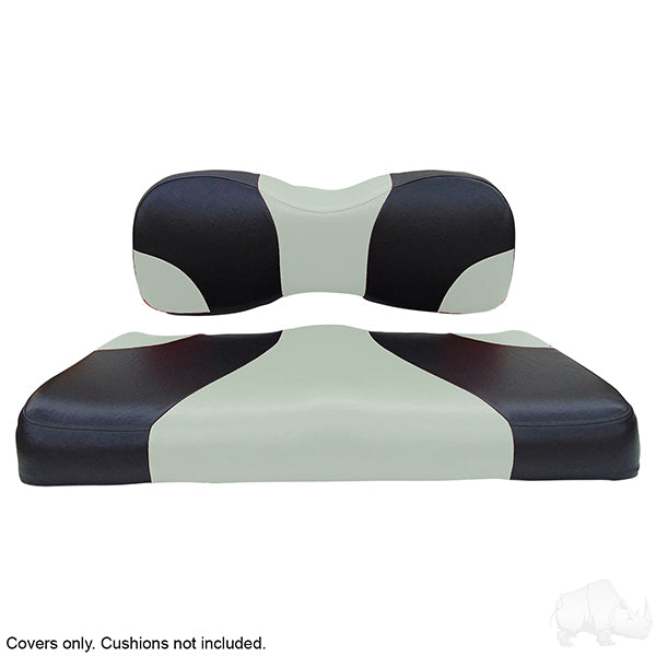 Lakeside Buggies RHOX Front Seat Cover Set, Sport Black/Silver, Yamaha Drive2, Drive- SEAT-051BS-S-CV Rhox NEED TO SORT