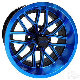 Lakeside Buggies RHOX RX281, Gloss Black with Blue, 14x7 ET-25- TIR-RX281-BBL Rhox Wheels