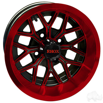Lakeside Buggies RHOX RX284, Gloss Black with Red, 12x6 ET-10- TIR-RX284-BR Rhox Wheels
