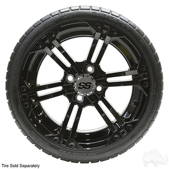 Lakeside Buggies RHOX RX354 Gloss Black w/ Chrome Center Cap, 14x7 ET-25- TIR-RX354 Rhox Wheels
