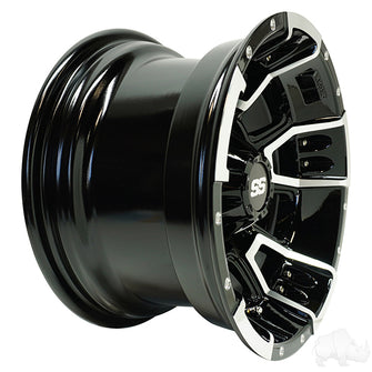 Lakeside Buggies RHOX RX388, Machined Gloss Black, 12x7 ET-25- TIR-RX388 Rhox Wheels