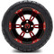 Lakeside Buggies MODZ 12" Ambush Red and Black Wheels & Street Tires Combo- G1-5200-MBR STREET OPTION Modz Tire & Wheel Combos