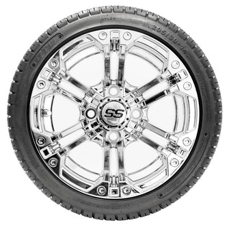 Lakeside Buggies 14” GTW Specter Chrome Wheels with Fusion DOT Street Tires – Set of 4- A19-249 GTW Tire & Wheel Combos