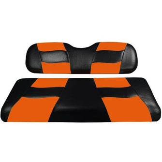 Lakeside Buggies MadJax® Riptide Black/Orange Two-Tone EZGO TXT & RXV Front Seat Covers- 10-146 MadJax Premium seat cushions and covers