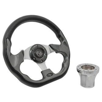 Lakeside Buggies EZGO Carbon Fiber Racer Steering Wheel Kit 94.5-Up- 06-069 GTW Steering accessories