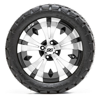 Lakeside Buggies 14” GTW Vampire Black and Machined Wheels with 22” Timberwolf Mud Tires – Set of 4- A19-416 GTW Tire & Wheel Combos