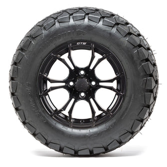Lakeside Buggies 12” GTW Spyder Black and Machined Wheels with 22” Timberwolf Mud Tires – Set of 4- A19-376 GTW Tire & Wheel Combos