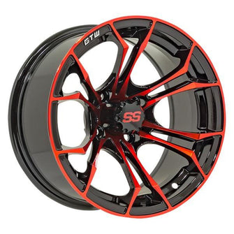 Lakeside Buggies 12″ GTW® Spyder Wheel – Black with Red Accents- 19-219 GTW Wheels