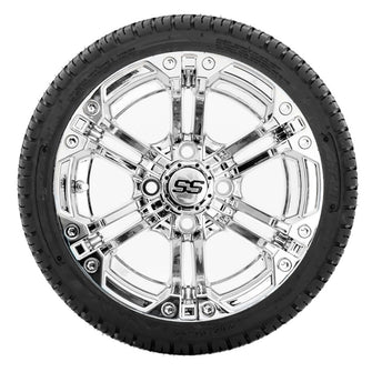 Lakeside Buggies 12” GTW Specter Chrome Wheels with 18” Fusion DOT Street Tires – Set of 4- A19-349 GTW Tire & Wheel Combos