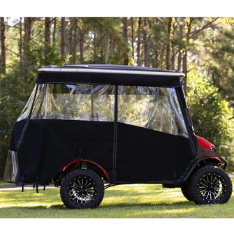 RedDot EZGO Express S4 Elite with 80” Non Modular Top Allguard Black 3-Sided Track Style Enclosure (Years 2023-Up) PN# 66072