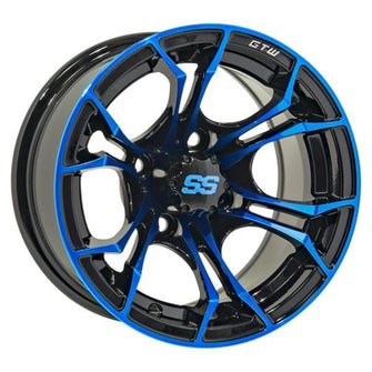 Lakeside Buggies 14″ GTW® Spyder Wheel – Black with Blue Accents- 19-223 GTW Wheels