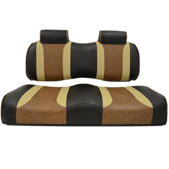 Lakeside Buggies MadJax® Tsunami Black–Autumn Harvest w/ Brown Ostrich YAMAHA G29/Drive Front Seat Cushions- 10-224 MadJax Premium seat cushions and covers