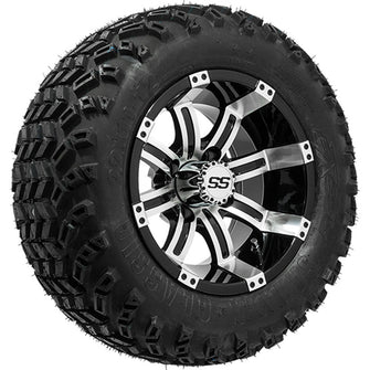 Lakeside Buggies 12” GTW Tempest Black and Machined Wheels with 22” Sahara Classic A-T Tires – Set of 4- A19-357 GTW Tire & Wheel Combos