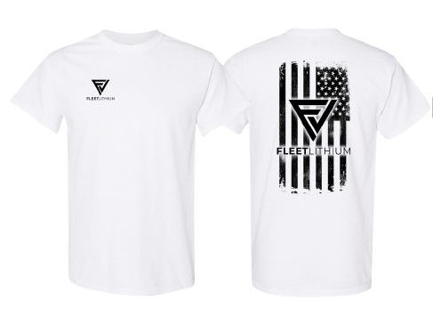 White Men's Fleet Lithium T-Shirt White Logo Print Fleet Lithium Apparel undefined